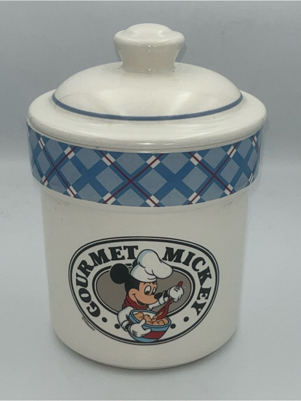 80’s DISNEY GOURMET MICKEY MOUSE 8" Ceramic Canister w/Lid - Treasure Craft USA